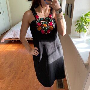 Shoshanna Stone Embellished Sleeveless Cut Out Mini Dress Black Size 2